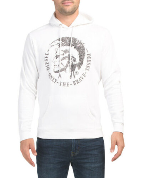 S Agnes New Hoodie Logo White Sweatshirt Men's Diesel