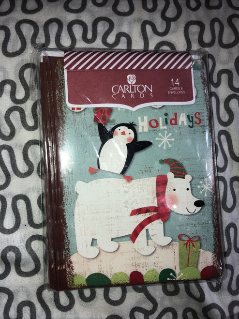 Carlton Holiday Greeting Cards W/Message 14 Cards With Envelopes