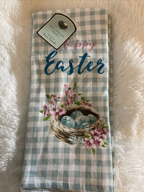 Happy Easter Set Of 2 Terry Towels Well Dressed Home