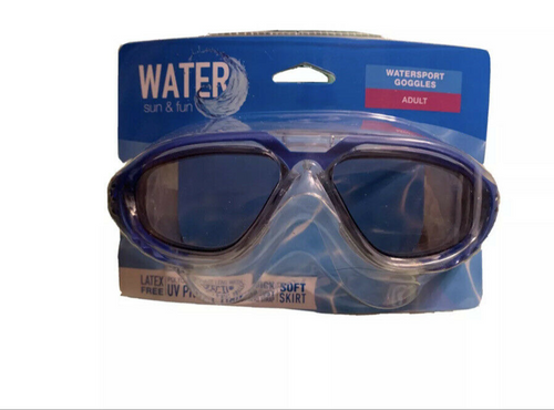 Water Sun & Fun Water Sport Goggles Latex Free UV Protection Adult Blue