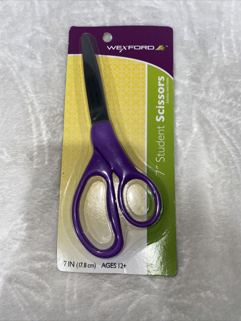 WEXFORD 7" Scissors Ages 12+ Stainless Blades purple