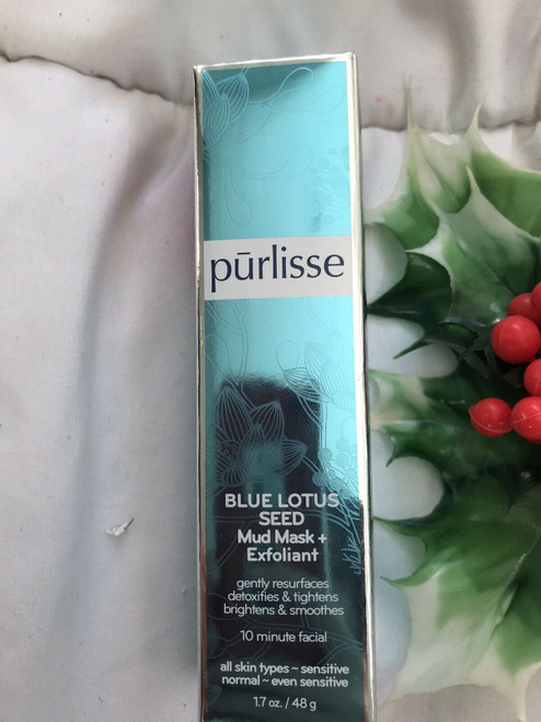 Purlisse Blue Lotus Seed Mud Mask + Exfoliant 10 Minute Facial 1.7 oz