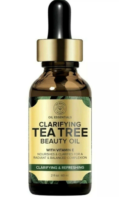 The Beauty Foundry Clarifying TEA TREE Beauty Oil With Vitamin E, 2 Oz. NWB