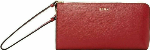 DKNY Red Leather Grace Zip Around Wallet Authentic Genuine product