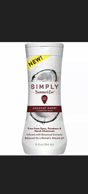 Summers Eve Simply Free and Gentle Cleansing Wash Coconut Water 12 fl oz Bottle