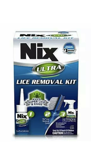 Nix Ultra Lice Removal Kit Kills Super Lice & Eggs Lice Comb Control Spray