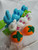 Easter Bubble Bottles Toy Lot of 8 Happy Go Fluffy Blue White Rabbit  Carrot