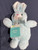 Easter Blue Bunny Rabbit Striped Bow 8" Chubby Fat Plush Baby Toy