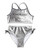 BEBE Girls Two Piece Shine SILVER Swimsuit S (7/8) or M (10/12)