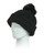 SURELL Faux Sherpa Cuff Hat With Matching Pom Black