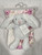 Modern baby reversible blanket W Plush Bunny White Pink 30” X 36”