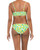 CABANA DEL SOL Fruit Print Smocked Scoop Neck Bikini Set L