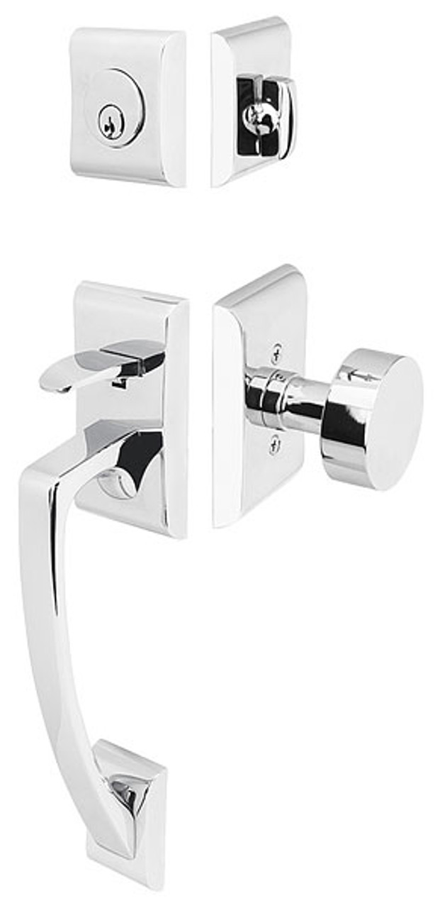 Emtek Contemporary Tubular Entry Set: Lausanne Style with Round KNOB on The - 4