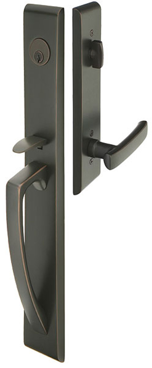 Emtek Contemporary Tubular Entry Set: Lausanne Style with Round KNOB on The - 1