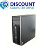 Rear Side View HP Elite Windows 10 Pro Computer Tower PC  Intel Quad Core i5 3.1GHz 8GB 500GB Dual 19" LCD's and WIFI