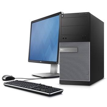 Cheap, used and refurbished Dell Optiplex 3020 Tower w/19"LCD Intel Core i5 3.3GHz 4GB 250GB Win10 Home WiFi