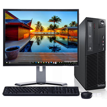 Cheap, used and refurbished Lenovo M81 Desktop Computer Intel i5 3.2GHz 8GB 500GB Win 10 Pro WiFi w/22" LCD