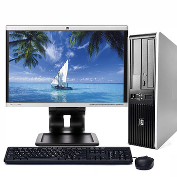 Cheap, used and refurbished HP DC Desktop Computer PC Tower Intel Dual Core 4GB 250GB DVDRW WiFi 19" LCD