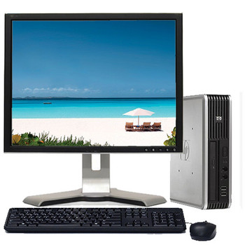Cheap, used and refurbished HP DC7800 Desktop Dual Core Processor 4GB No HDD DVD-ROM W/ Dell P2212Hb 22" Monitor and WIFI