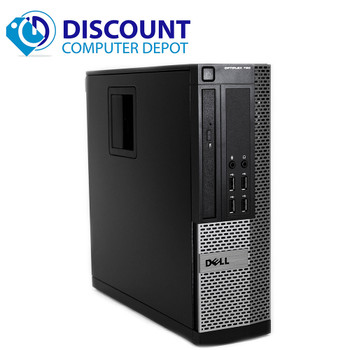 Right Side View Dell 790 Desktop PC Quad i5 3.1GHz Win10 Pro w/ Dual 2x22" Monitors and WIFI