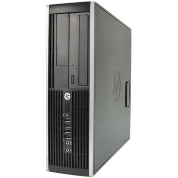 Right Side View HP Elite Core i5 Desktop (6200 or 8200) 8GB RAM 160GB Hard Drive DVD-RW with Windows 10 Pro and a 20" HP e201 LCD Monitor Keyboard, Mouse, and Wifi Adapter included - 1 Year Warranty