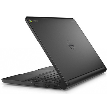 Right Side View Dell Chromebook 3120 11.6" HD Laptop Intel 2.16GHz 4GB 16GB SSD Google Chrome OS HDMI Bluetooth Wifi & Webcam