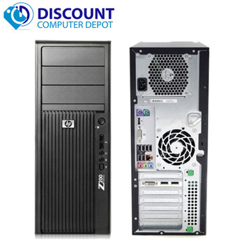 Right Side View HP Z400 Windows 10 Pro Workstation Computer PC Tower Intel Xeon Processor 8GB 500GB Dual Video Graphics and WIFI