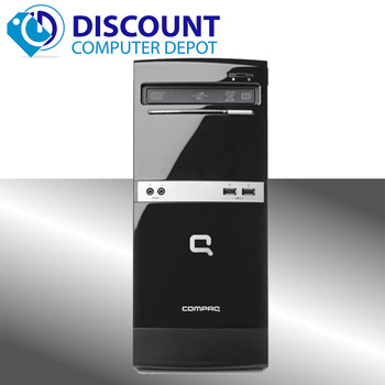 Right Side View Fast Compaq 500B Desktop Computer  Windows 10 DualCore 2.7GHz 4GB 160GB 17" LCD and WIFI