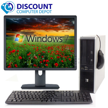 Front View HP 8000 Elite Desktop Computer Windows 10 3.0GHz Core 2 Duo 4GB 1TB 19 LCD WiFi