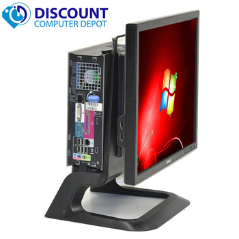Right Side View Dell All-In-One Desktop Windows 10 USFF Dual Core Computer PC 4GB 250GB 19" LCD