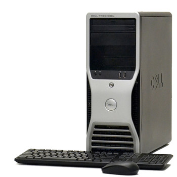 Right Side View Dell Precision T3400 Windows 10 Pro Workstation C2D 3.0GHz 8gb 500gb Computer HDMI out video card and WIFI