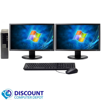 Cheap, used and refurbished Dell Optiplex 790 Desktop Computer 4GB 250GB Dual 19 LCD Monitor Wifi Windows 7 Home Premium 64