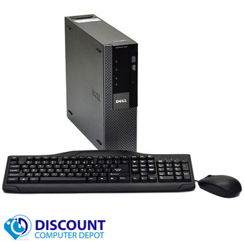 Right Side View Dell Optiplex 790 Desktop Computer 4GB 250GB Dual 19 LCD Monitor Wifi Windows 7 Home Premium 64