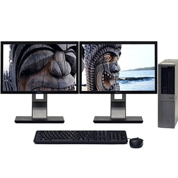 Front View Dell Optiplex 960 Windows 10 Pro Desktop 3.0 GHz Core2Duo 8GB 1TB Dual "20 LCD and WIFI