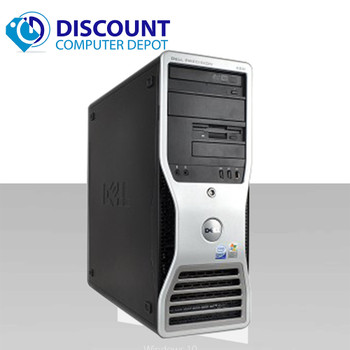 Right Side View Dell Precision 490 Windows 10 Pro Desktop Computer Xeon 8gb 500gb Dual Video Out