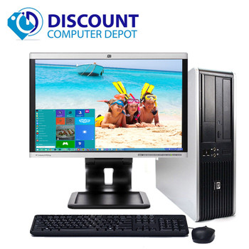 Front View Fast HP Windows 10 Desktop Computer PC 2.5GHz 8GB 500GB DVD 19"LCD and WIFI