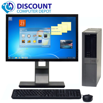 Front View Dell Optiplex 960 Windows 10 Pro Desktop 3.0GHz Core 2 Duo 8GB 500GB 22" LCD and WIFI