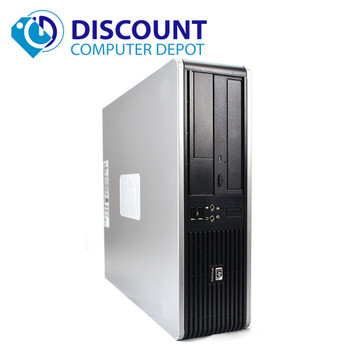 Front View Fast HP Dual Core Desktop Computer Win10-64 Home PC 4GB 160GB DVD-RW