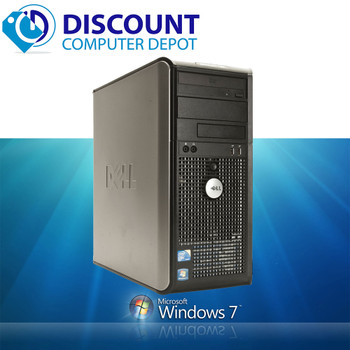 Right Side View Refurbished Dell Optiplex 755 3.0 GHz Dual Core, Core 2 Duo Tower 4GB 80GB Windows 7 Pro
