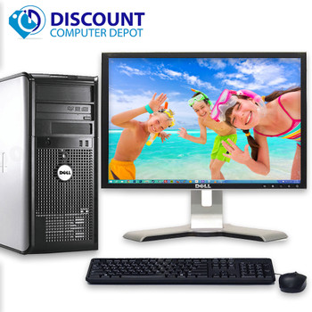 Cheap, used and refurbished Dell Optiplex Windows 10 Desktop Computer PC Core2Duo 4GB 250GB DVDRW 17" LCD