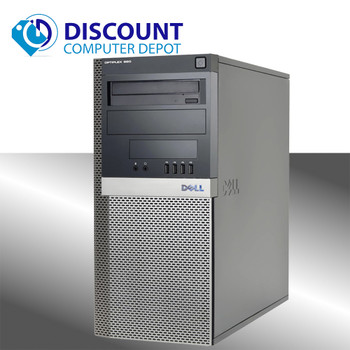 Right Side View Dell Optiplex 960 Desktop Computer Windows 10 3.0GHz 4GB 160GB Dual 17" LCD'S
