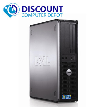 Right Side View Dell Optiplex Windows 10 Desktop Computer C2D 2.13Ghz 4GB 160GB Dual 19" LCD's and WIFI