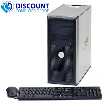 Cheap, used and refurbished Dell Optiplex Tower Computer Windows 10 Dual Core Desktop 4GB 80GB DVD WiFi