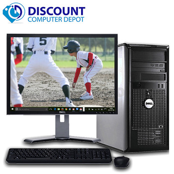 Front View Dell Optiplex 960 Desktop Computer Windows 10 3.0GHz 8GB 1TB Dual 20" LCD'S