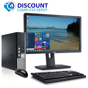 Cheap, used and refurbished Dell 780 Thin Small Desktop Computer PC C2D 3.0GHz 4GB 250GB Win10 Pro w/22" LCD and WIFI