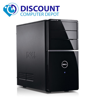 Right Side View Dell Vostro 220 Desktop Computer Windows 10 C2D 2.93GHz 4GB 250GB DVDRW 19" LCD and WIFI