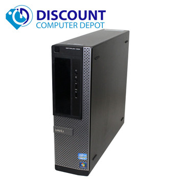 Cheap, used and refurbished Dell Optiplex 390 Desktop Computer PC Intel I3 3.3GHz 8GB 128GB SSD Windows 10 Pro with Dual 2x22" Dell LCD Monitors and WIFI