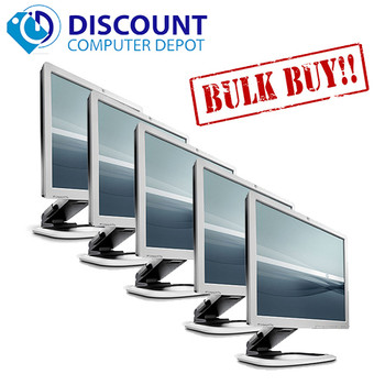 Cheap, used and refurbished (Lot of 5) HP 17" Flat Panel Screen LCD Monitor with VGA Cable (1 Year Warranty)