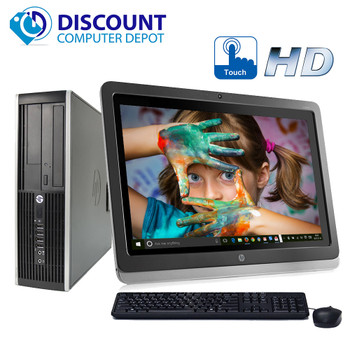 Front View HP Elite 8200 Windows 10 Pro Desktop Quad i5 8GB 2TB w/HP 23" HD Touchscreen