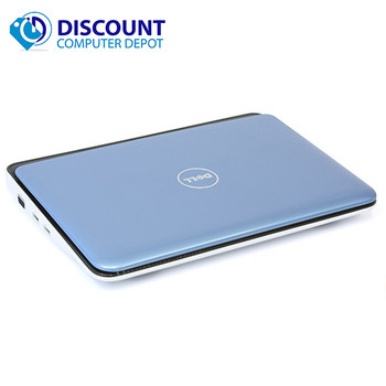 Right Side View Dell Inspiron Mini 10" Netbook Windows 10 2GB Ram 160GB Hard Drive WiFi Power Adapter (Blue)